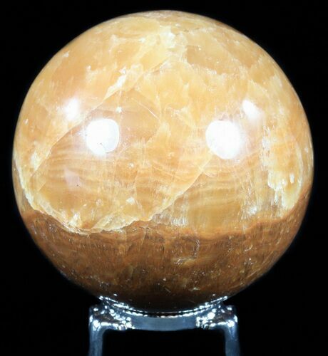 Polished, Orange Calcite Sphere - Madagascar #55092